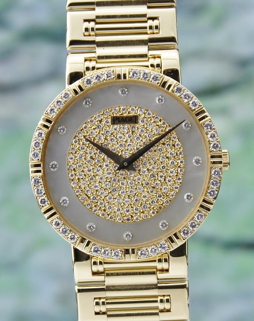 (image for) A 18K YELLOW GOLD MEN SIZE PIAGET DANCER DIAMOND WATCH / 84023 K 81